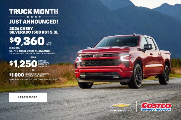 2026 Chevy Silverado 1500 RST 5.3L. $9,360 TOTAL VALUE. Includes: $5,750 Total Cash Allowance + $...